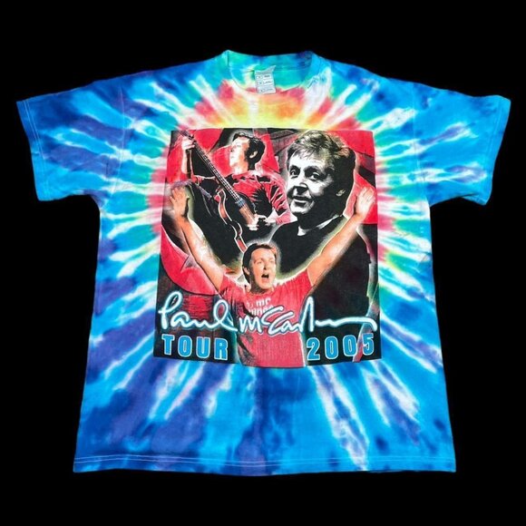 Fruit of the Loom Paul McCartney‎ 2005 Tour Tye Dye Shirt Adult XL - Picture 1 of 5